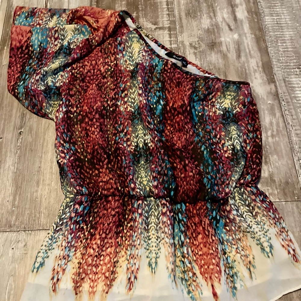 Western one shoulder Top Sz M